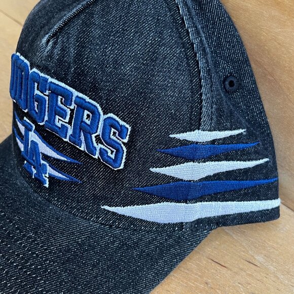 MITCHELL & NESS LOS ANGELES DODGERS FADED DENIM PRO PINCH SNAPBACK HAT NEW - Picture 2 of 4
